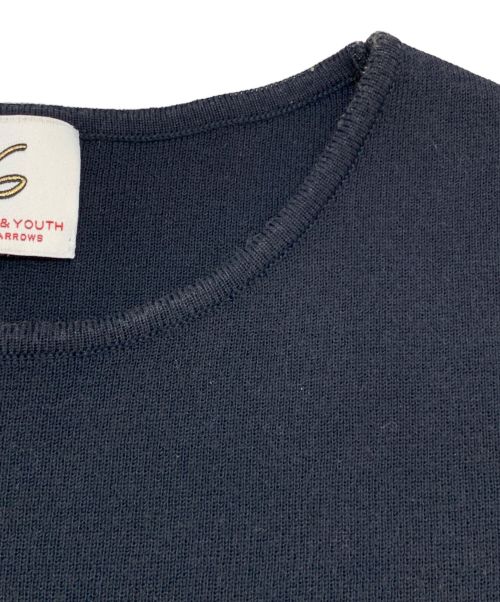 6(ROKU) BEAUTY&YOUTH（ロク ビューティーアンドユース）6(ROKU) BEAUTY&YOUTH (ロク ビューティーアンドユース) SHOULDER SLIT KNIT PULLOVER ネイビー サイズ:-の古着・服飾アイテム