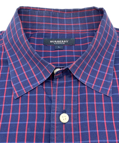 BURBERRY LONDON（バーバリーロンドン）BURBERRY LONDON (バーバリーロンドン) チェックシャツ ネイビー×レッド サイズ:Lの古着・服飾アイテム