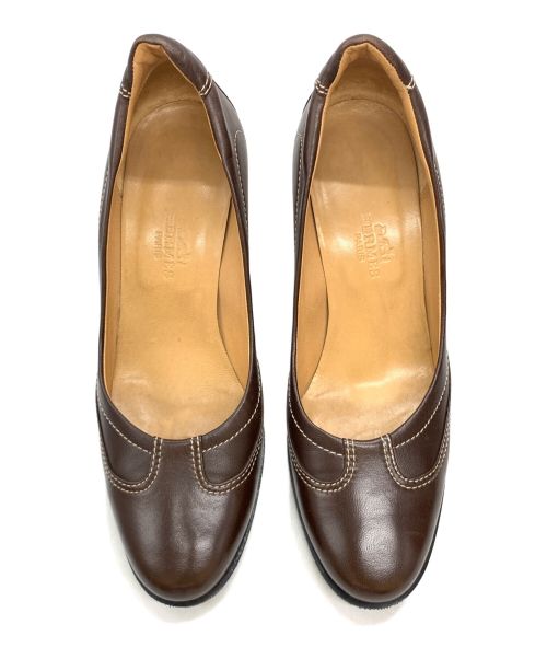 HERMES（エルメス）HERMES (エルメス) SEMELLE CUIR ヒールパンプス レッド サイズ:36の古着・服飾アイテム