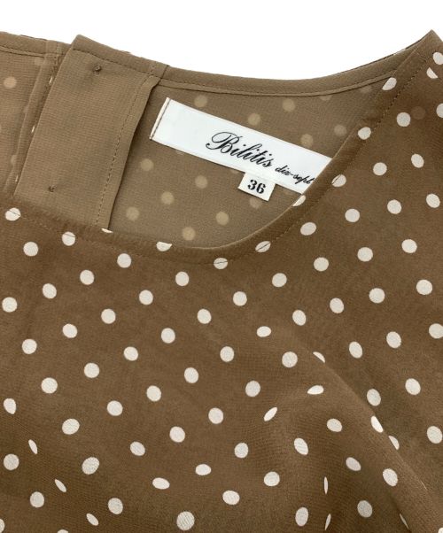 bilitis dix-sept ans（ビリティスディセッタン）bilitis dix-sept ans (ビリティスディセッタン) ドットAラインワンピース ブラウン サイズ:36の古着・服飾アイテム