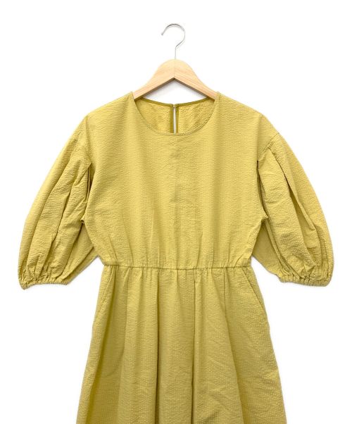 SLOBE IENA（スローブ イエナ）SLOBE IENA (スローブ イエナ) コットンサッカー ボリュームスリーブワンピース イエロー サイズ:FREEの古着・服飾アイテム
