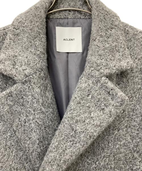 ACLENT（アクレント）ACLENT (アクレント) スタンドカラー シャギー ロング コート グレー サイズ:Fの古着・服飾アイテム