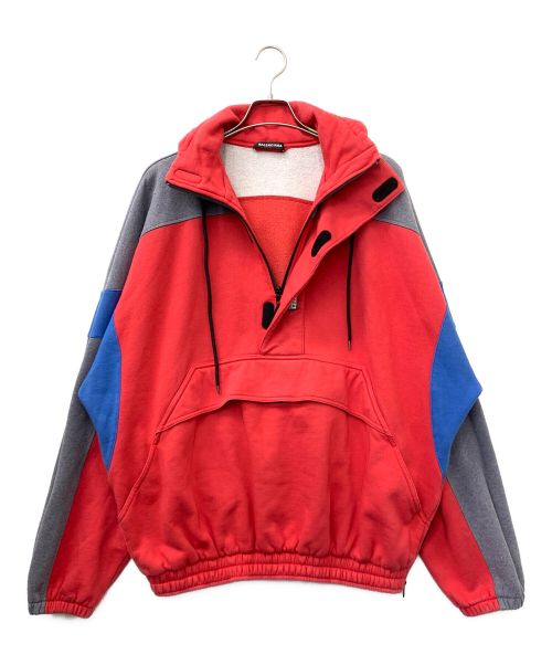 BALENCIAGA（バレンシアガ）BALENCIAGA (バレンシアガ) アノラックスウェットパーカー レッド サイズ:Sの古着・服飾アイテム