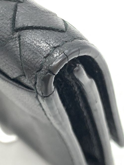 BOTTEGA VENETA（ボッテガベネタ）BOTTEGA VENETA (ボッテガベネタ) イントレチャートカードケース ブラックの古着・服飾アイテム