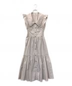 Snidelスナイデル）の古着「コルセットデザインシャツワンピース」｜ライトグレー