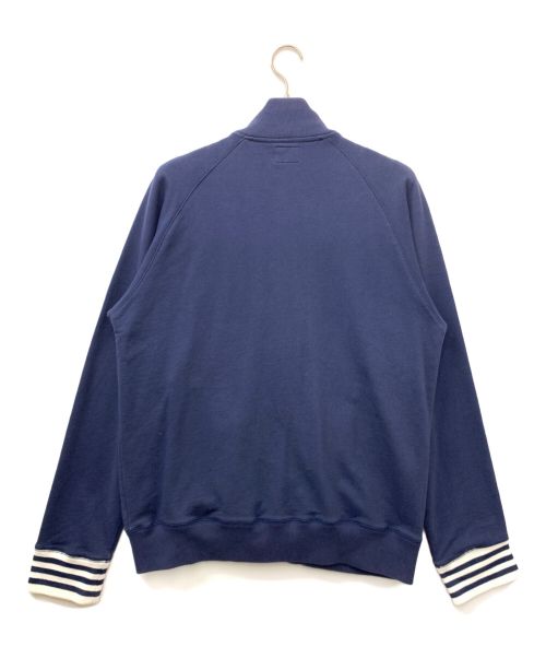 stussy（ステューシー）stussy (ステューシー) スカルワッペンスウェットスタジャン ネイビー サイズ:Lの古着・服飾アイテム