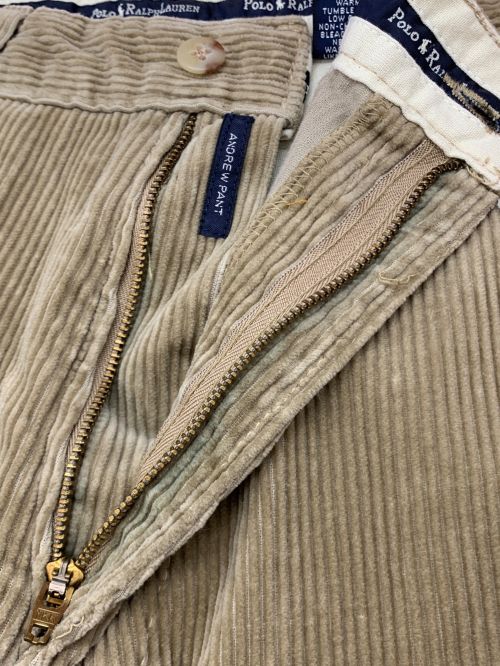 POLO RALPH LAUREN（ポロ・ラルフローレン）POLO RALPH LAUREN (ポロ・ラルフローレン) 90's 太畝コーデュロイパンツ ベージュ サイズ:W38×L30の古着・服飾アイテム