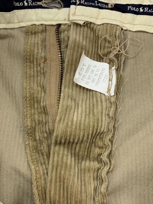 POLO RALPH LAUREN（ポロ・ラルフローレン）POLO RALPH LAUREN (ポロ・ラルフローレン) 90's 太畝コーデュロイパンツ ベージュ サイズ:W38×L30の古着・服飾アイテム