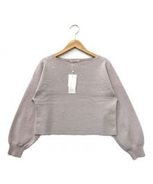 PROPORTION BODY DRESSING（プロポーションボディドレッシング）の古着「ビジュー付きニット」｜パープル