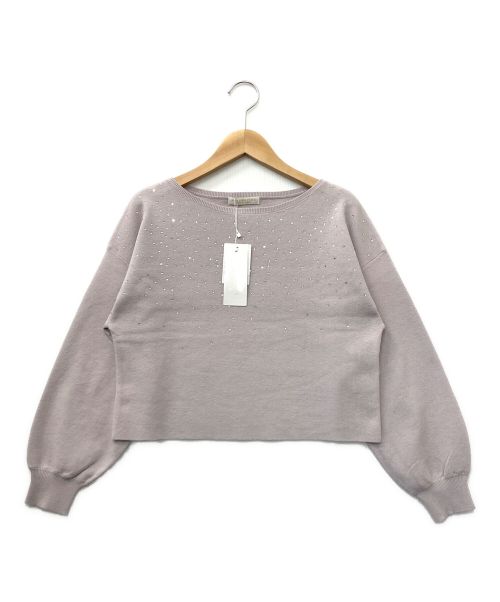 PROPORTION BODY DRESSING（プロポーションボディドレッシング）PROPORTION BODY DRESSING (プロポーションボディドレッシング) ビジュー付きニット パープル サイズ:FREEの古着・服飾アイテム