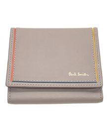 PAUL SMITH（ポールスミス）の古着「ブライトストライプカラーライン コンパクトウォレット」｜グレー