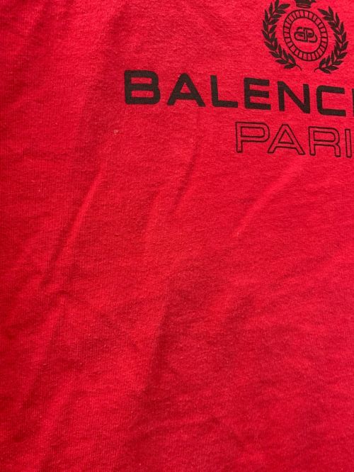 BALENCIAGA（バレンシアガ）BALENCIAGA (バレンシアガ) BBロゴプリントTシャツ レッド サイズ:Mの古着・服飾アイテム