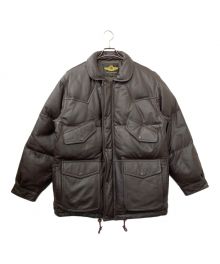MORGAN PRODUCTIONS（モーガン プロダクションズ）の古着「レザーダウンジャケット」｜ブラウン