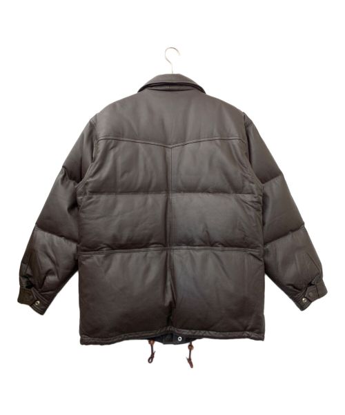 MORGAN PRODUCTIONS（モーガン プロダクションズ）MORGAN PRODUCTIONS (モーガン プロダクションズ) レザーダウンジャケット ブラウン サイズ:XLの古着・服飾アイテム