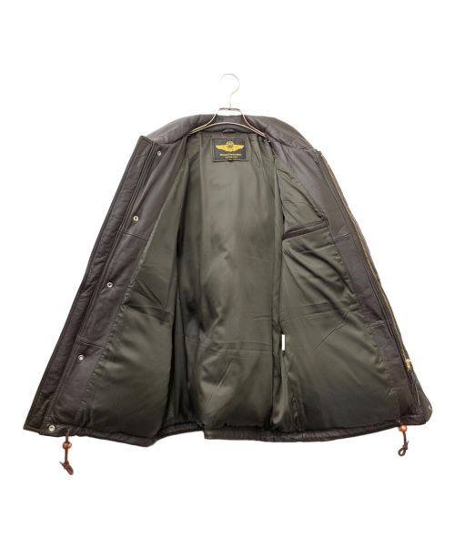 MORGAN PRODUCTIONS（モーガン プロダクションズ）MORGAN PRODUCTIONS (モーガン プロダクションズ) レザーダウンジャケット ブラウン サイズ:XLの古着・服飾アイテム