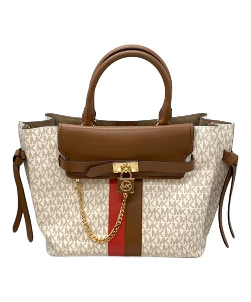 MICHAEL KORS（マイケル・コース）MICHAEL KORS (マイケルコース) サッチェル ラージ ハンドバッグ バニラ/エイコーンの古着・服飾アイテム