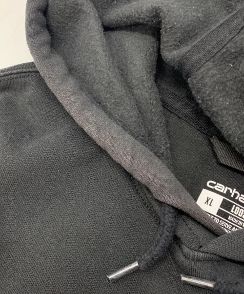 CarHartt（カーハート）CarHartt (カーハート) 袖ロゴプルオーバーパーカー ブラック サイズ:XLの古着・服飾アイテム