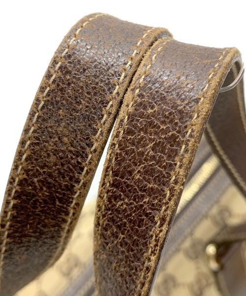 GUCCI（グッチ）GUCCI (グッチ) GGキャンバス ハンドバッグ ベージュ×ブラウンの古着・服飾アイテム