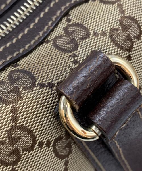 GUCCI（グッチ）GUCCI (グッチ) GGキャンバス ハンドバッグ ベージュ×ブラウンの古着・服飾アイテム