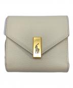 POLO RALPH LAURENポロ・ラルフローレン）の古着「レザーコンパクトウォレット」｜アイボリー