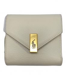 POLO RALPH LAUREN（ポロ・ラルフローレン）の古着「レザーコンパクトウォレット」｜アイボリー