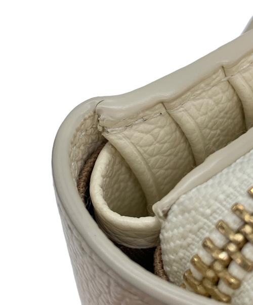 POLO RALPH LAUREN（ポロ・ラルフローレン）POLO RALPH LAUREN (ポロ・ラルフローレン) レザーコンパクトウォレット アイボリーの古着・服飾アイテム