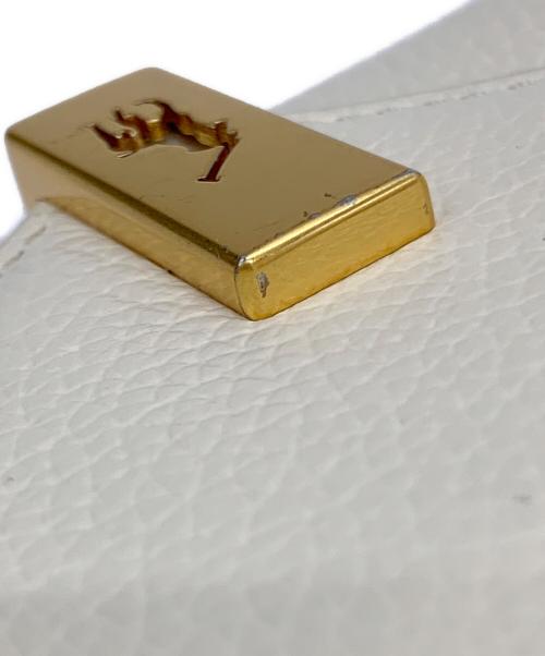 POLO RALPH LAUREN（ポロ・ラルフローレン）POLO RALPH LAUREN (ポロ・ラルフローレン) レザーコンパクトウォレット アイボリーの古着・服飾アイテム