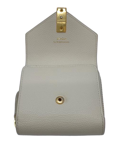 POLO RALPH LAUREN（ポロ・ラルフローレン）POLO RALPH LAUREN (ポロ・ラルフローレン) レザーコンパクトウォレット アイボリーの古着・服飾アイテム