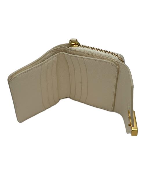 POLO RALPH LAUREN（ポロ・ラルフローレン）POLO RALPH LAUREN (ポロ・ラルフローレン) レザーコンパクトウォレット アイボリーの古着・服飾アイテム