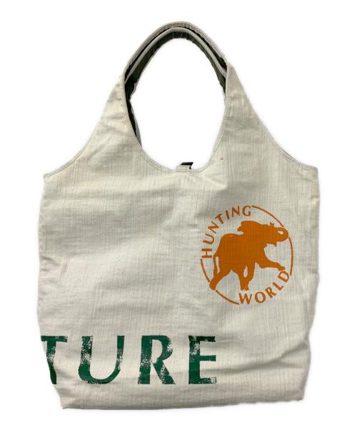 HUNTING WORLD（ハンティングワールド）HUNTING WORLD (ハンティングワールド) リバーシブルトートバッグ ホワイト×グリーンの古着・服飾アイテム
