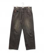 90909090）の古着「キングロゴ ヴィンテージテーパードパンツ」｜グレー