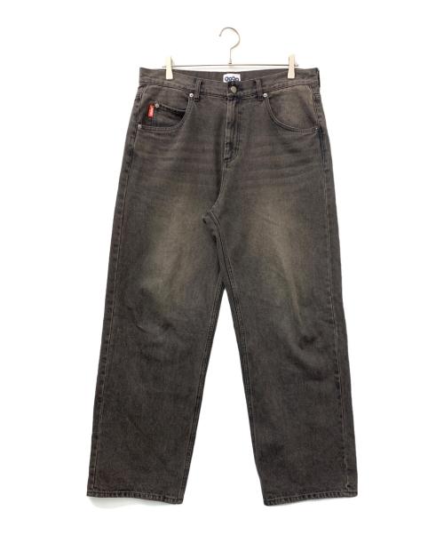 9090（9090）9090 (ナインティナインティ) キングロゴ ヴィンテージテーパードパンツ グレー サイズ:XXLの古着・服飾アイテム