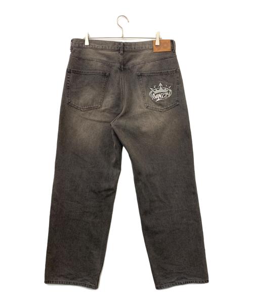 9090（9090）9090 (ナインティナインティ) キングロゴ ヴィンテージテーパードパンツ グレー サイズ:XXLの古着・服飾アイテム