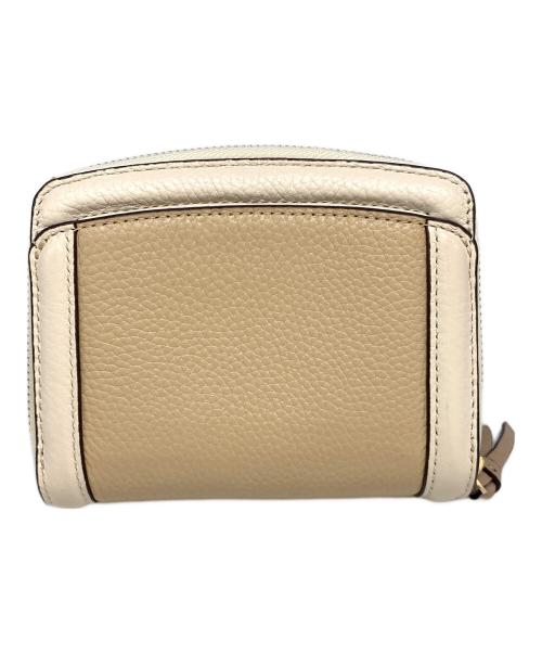 Kate Spade（ケイトスペード）Kate Spade (ケイトスペード) ノット カラーブロック コンパクトウォレット ベージュ×ブラウンの古着・服飾アイテム