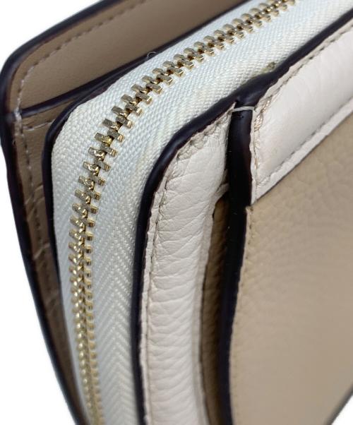 Kate Spade（ケイトスペード）Kate Spade (ケイトスペード) ノット カラーブロック コンパクトウォレット ベージュ×ブラウンの古着・服飾アイテム