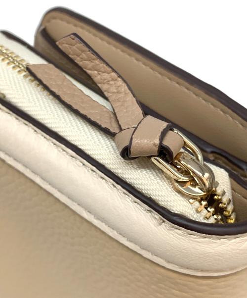 Kate Spade（ケイトスペード）Kate Spade (ケイトスペード) ノット カラーブロック コンパクトウォレット ベージュ×ブラウンの古着・服飾アイテム