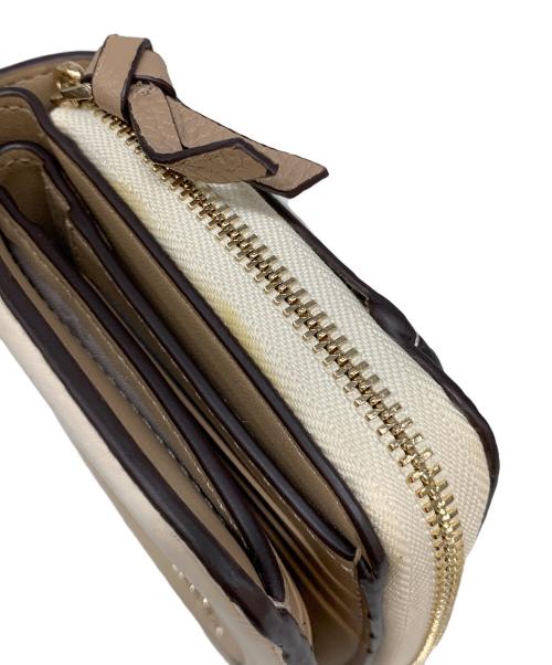 Kate Spade（ケイトスペード）Kate Spade (ケイトスペード) ノット カラーブロック コンパクトウォレット ベージュ×ブラウンの古着・服飾アイテム