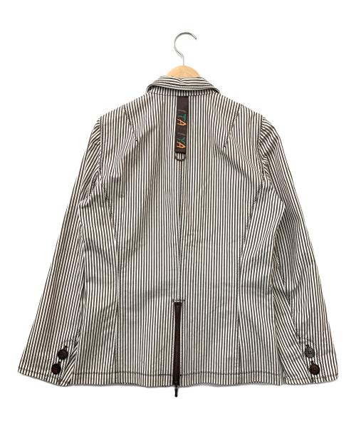 伊太利屋（イタリヤ）伊太利屋 (イタリヤ) 刺繍テーラードジャケット ホワイト×ブラウン サイズ:9の古着・服飾アイテム