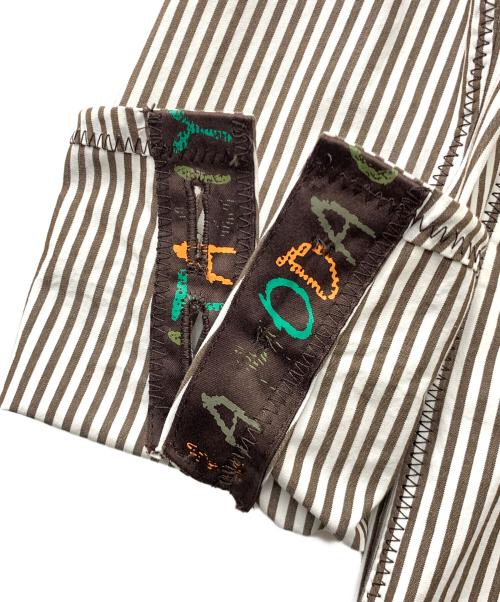 伊太利屋（イタリヤ）伊太利屋 (イタリヤ) 刺繍テーラードジャケット ホワイト×ブラウン サイズ:9の古着・服飾アイテム