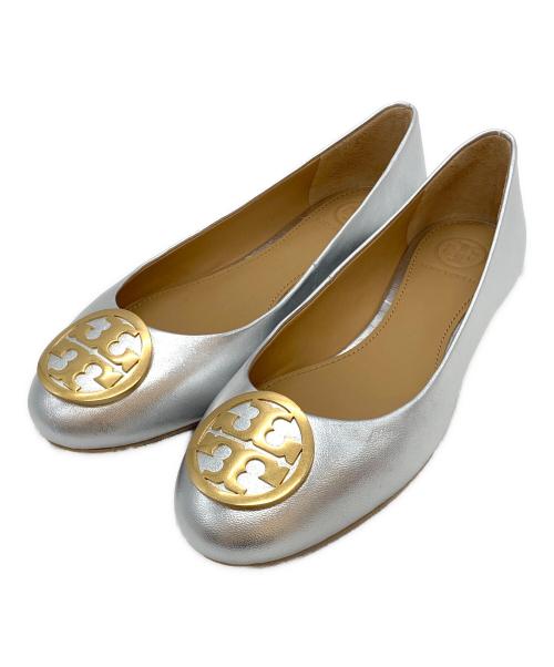 TORY BURCH（トリーバーチ）TORY BURCH (トリーバーチ) フラットレザーパンプス シルバー サイズ:6の古着・服飾アイテム