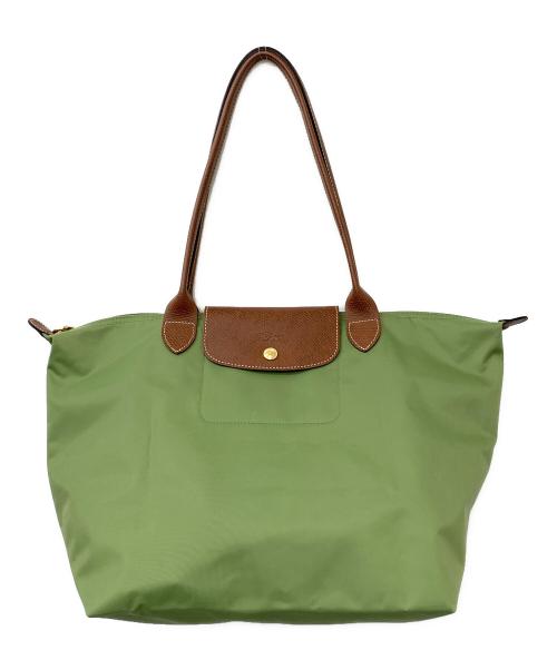 LONGCHAMP（ロンシャン）LONGCHAMP (ロンシャン) トートバッグ ブラウン×グリーンの古着・服飾アイテム