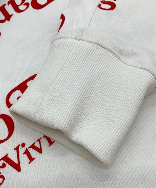 KENZO（ケンゾー）KENZO (ケンゾー) VERDY OVERSIZE HOODIE ホワイト×レッド サイズ:Mの古着・服飾アイテム