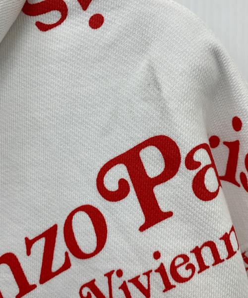 KENZO（ケンゾー）KENZO (ケンゾー) VERDY OVERSIZE HOODIE ホワイト×レッド サイズ:Mの古着・服飾アイテム