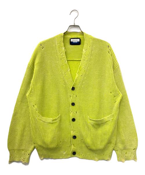 MAISON SPECIAL（メゾンスペシャル）MAISON SPECIAL (メゾンスペシャル) Snow Wash Damaged Prime-Over V-Neck イエロー サイズ:2の古着・服飾アイテム