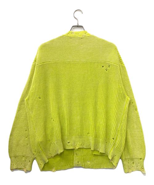 MAISON SPECIAL（メゾンスペシャル）MAISON SPECIAL (メゾンスペシャル) Snow Wash Damaged Prime-Over V-Neck イエロー サイズ:2の古着・服飾アイテム