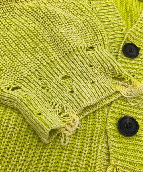 MAISON SPECIAL（メゾンスペシャル）MAISON SPECIAL (メゾンスペシャル) Snow Wash Damaged Prime-Over V-Neck イエロー サイズ:2の古着・服飾アイテム