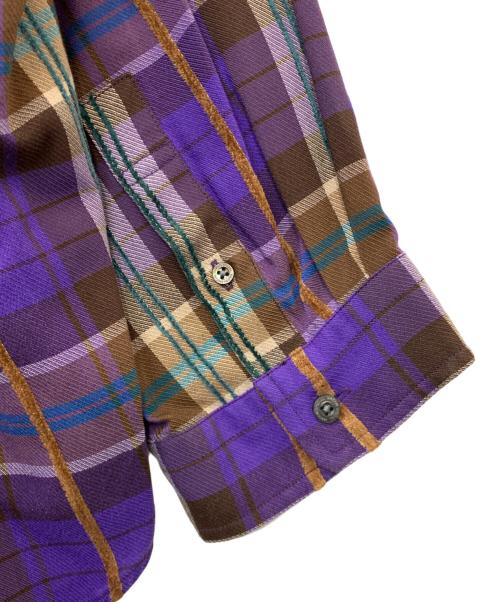 MAISON SPECIAL（メゾンスペシャル）MAISON SPECIAL (メゾンスペシャル) モールタータンチェックプライムオーバーシャツ パープル サイズ:1の古着・服飾アイテム