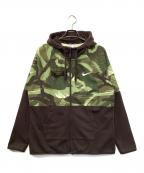 NIKEナイキ）の古着「ジップパーカー」｜ブラウン×グリーン