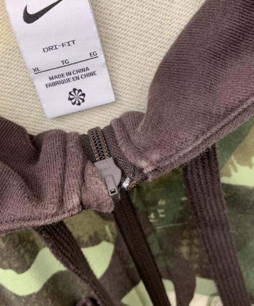 NIKE（ナイキ）NIKE (ナイキ) ジップパーカー ブラウン×グリーン サイズ:XLの古着・服飾アイテム