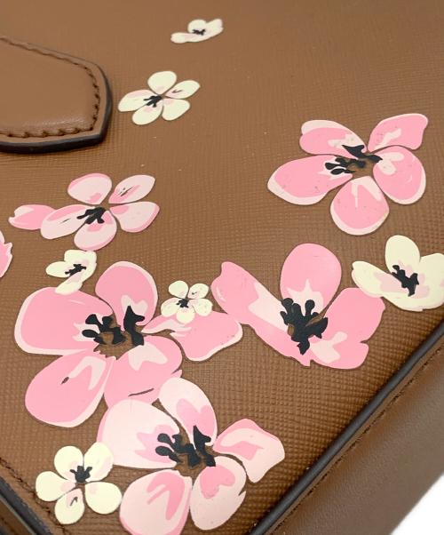 MICHAEL KORS（マイケル・コース）MICHAEL KORS (マイケルコース) Sheila Small Floral Embellished Satchel ブラウンの古着・服飾アイテム